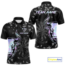Load image into Gallery viewer, Bull &amp; Dartboard Custom Grunge Men's Darts Polo Shirt Holographic Darts Team Jersey NYN2353