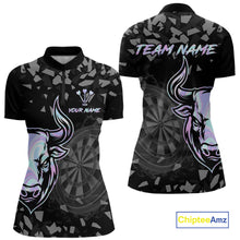 Load image into Gallery viewer, Bull &amp; Dartboard Custom Grunge Women Darts 1/4-Zip Shirt Holographic Darts Team Jersey NYN2353