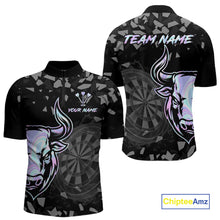 Load image into Gallery viewer, Bull &amp; Dartboard Custom Grunge Men's Darts 1/4-Zip Shirt Holographic Darts Team Jersey NYN2353
