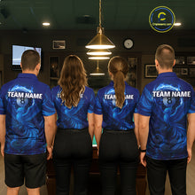 Load image into Gallery viewer, Blue Camouflage Women's Billiard Polo &amp; 1/4 Zip Shirt Custom Flame 8 Ball Billiard Jerseys NYN2359