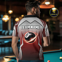 Load image into Gallery viewer, Black And Red 8 Ball Pool Men Billiard Polo &amp; Quarter Zip Shirt Custom 8  Ball Billiard Team Jersey NYN2986