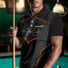Load image into Gallery viewer, Custom 8 Ball Pool Team Shirts Men's Billiard Attire Personalized Billiard Ballls Gifts|Orange NYN2395