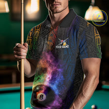 Load image into Gallery viewer, Tribal Colorful Smoke 8 Ball Pool Team Shirt Custom Men Billiards Balls Polo &amp; 1/4-Zip Attire NYN2398