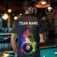 Load image into Gallery viewer, Tribal Colorful Smoke 8 Ball Pool Team Shirt Custom Men Billiards Balls Polo &amp; 1/4-Zip Attire NYN2398