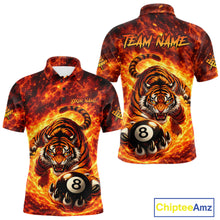 Load image into Gallery viewer, Red Flames Wolf Claw Hold 8 Ball 3D Unique Billiard Shirt For Men Personalized Pool Balls Shirts NYN2651