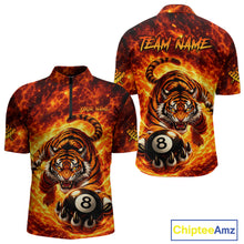 Load image into Gallery viewer, Red Flames Wolf Claw Hold 8 Ball 3D Unique Billiard Shirt For Men Personalized Pool Balls Shirts NYN2651