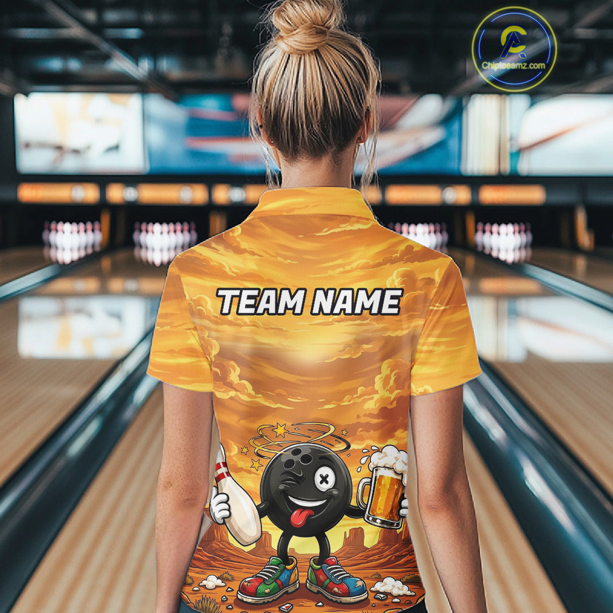 Womens Funny Beer Bowling Ball Shirts For Men Custom Team Polo Quarter-Zip Bowling Jerseys NYN3454