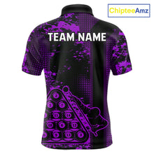 Load image into Gallery viewer, Purple Grunge Human Playing Ball Pool Men Polo &amp; 1/4-Zip Shirt Custom Billiards Ball Jerseys NYN2431