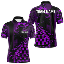 Load image into Gallery viewer, Purple Grunge Human Playing Ball Pool Men Polo &amp; 1/4-Zip Shirt Custom Billiards Ball Jerseys NYN2431