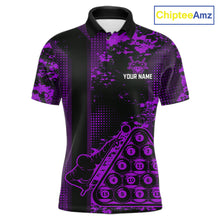 Load image into Gallery viewer, Purple Grunge Human Playing Ball Pool Men Polo &amp; 1/4-Zip Shirt Custom Billiards Ball Jerseys NYN2431