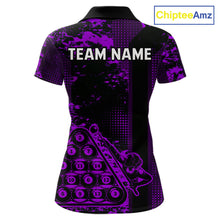 Load image into Gallery viewer, Purple Grunge Human Playing Ball Pool Women Polo &amp; 1/4-Zip Shirt Custom Billiards Ball Jerseys NYN2431