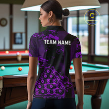 Load image into Gallery viewer, Purple Grunge Human Playing Ball Pool Women Polo &amp; 1/4-Zip Shirt Custom Billiards Ball Jerseys NYN2431