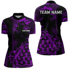 Load image into Gallery viewer, Purple Grunge Human Playing Ball Pool Women Polo &amp; 1/4-Zip Shirt Custom Billiards Ball Jerseys NYN2431