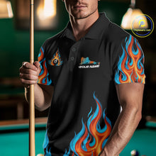 Load image into Gallery viewer, Red And Blue Flames 8 Ball Pool Billiard Team Shirt For Men Custom Billiard Balls Jerseys NYN2441
