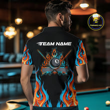 Load image into Gallery viewer, Red And Blue Flames 8 Ball Pool Billiard Team Shirt For Men Custom Billiard Balls Jerseys NYN2441