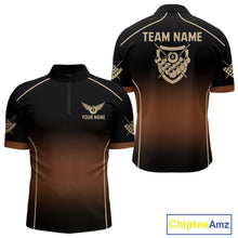 Load image into Gallery viewer, Black And Brown 8 Ball Pool Men Billiard Polo &amp; 1/4-Zip Shirt Custom Billiard Balls Jerseys NYN2442