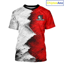Load image into Gallery viewer, White &amp; Red Paint Splatter Pickleball Ball T-Shirt For Men Custom Outfits Pickleball Jerseys NYN2488