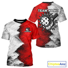 Load image into Gallery viewer, White &amp; Red Paint Splatter Pickleball Ball T-Shirt For Men Custom Outfits Pickleball Jerseys NYN2488