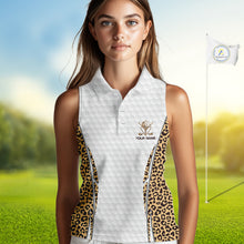 Load image into Gallery viewer, Camouflage Pattern Golf Ball Womens Golf Sleeveless Polo Shirts Custom Golf Team Clothing Golf Gifts For Women NYN2836