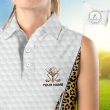 Load image into Gallery viewer, Camouflage Pattern Golf Ball Womens Golf Sleeveless Polo Shirts Custom Golf Team Clothing Golf Gifts For Women NYN2836