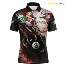 Load image into Gallery viewer, Red Grunge Eagle 8 Ball Billiard Pool Shirt For Men Custom Claws Billiard Attire Team Jersey NYN3063