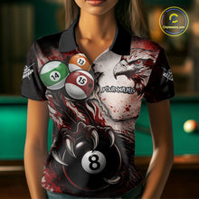 Load image into Gallery viewer, Red Grunge Eagle 8 Ball Billiard Pool Shirt For Women Custom Claws Billiard Attire Team Jersey NYN3063
