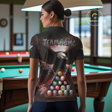 Load image into Gallery viewer, Red Grunge Eagle 8 Ball Billiard Pool Shirt For Women Custom Claws Billiard Attire Team Jersey NYN3063