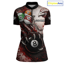 Load image into Gallery viewer, Red Grunge Eagle 8 Ball Billiard Pool Shirt For Women Custom Claws Billiard Attire Team Jersey NYN3063