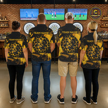 Load image into Gallery viewer, Black And Yellow Grunge Funny Bee Darts Polo &amp; 1/4 Zip For Men Personalized Dart Team Shirts NYN3237