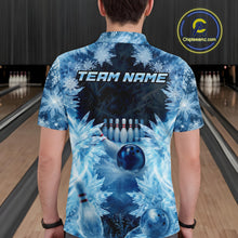 Load image into Gallery viewer, Icy Mens Bowling Shirts Custom Snowflake Icy Bowling Ball And Pins Team League Bowler Jerseys NYN3070