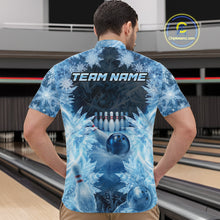 Load image into Gallery viewer, Icy Mens Bowling Shirts Custom Snowflake Icy Bowling Ball And Pins Team League Bowler Jerseys NYN3070
