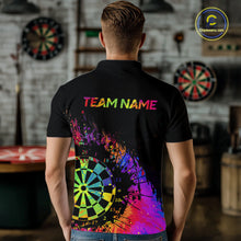 Load image into Gallery viewer, Colorful Splatter Dartboard Grunge Dart Polo Shirts For Men Custom Name For Darters NYN2281