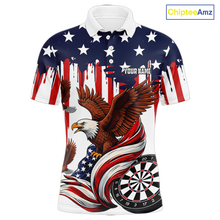 Load image into Gallery viewer, US Flag Eagle 3D Dartboard Men Darts Team Shirt Personalized Patriotic Dart Polo Jerseys NYN2571