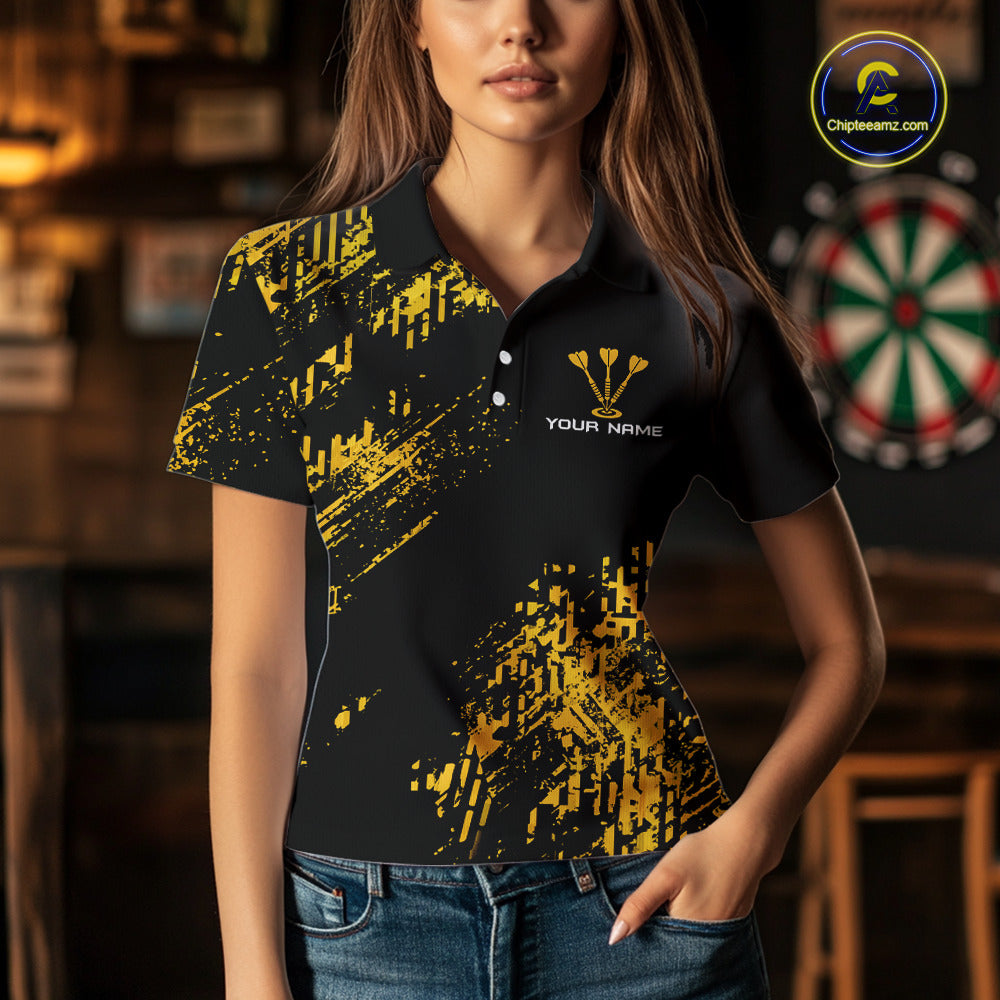 Personalized Funny Beer Cheer And Play Darts Polo & 1/4-Zip Shirt For Women Beers Dart Team Jerseys NYN2946