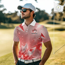 Load image into Gallery viewer, Mens Golf Polo Shirt Custom Red-Diamond Crystal Golf Ball Custom Name Golf Shirts For Team NYN3157