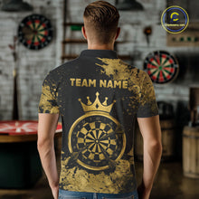 Load image into Gallery viewer, Personalized Grunge Gold Dartboard Men Dart Shirt Custom Name Dart Team Jersey For Darters NYN2968