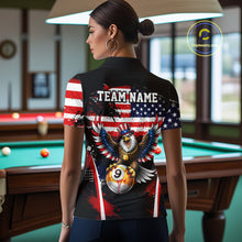 Load image into Gallery viewer, Grunge US Flag Eagle 8 Ball &amp; 9 Ball Billiard Pool Shirt For Women Custom Patriotic Billiard Appeal NYN2762