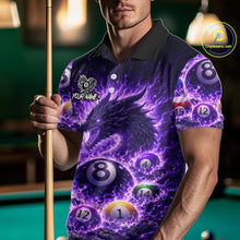 Load image into Gallery viewer, Purple Flaming Funny Dragon Pool 8 Ball Billiard Shirt For Men Custom Ball Billiard Team Attire NYN2611