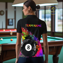 Load image into Gallery viewer, Custom Colorful Splatter Women's Billiard Ball Shirt Personalized Ball 8 Billiard Team Shirt NYN2342