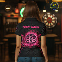 Load image into Gallery viewer, Black And Pink Smokes Dartboard Women Darts Polo Shirts Custom Tribal Dart Team Jerseys NYN2349