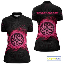Load image into Gallery viewer, Black And Pink Smokes Dartboard Women Darts 1/4-Zip Shirts Custom Tribal Dart Team Jerseys NYN2349