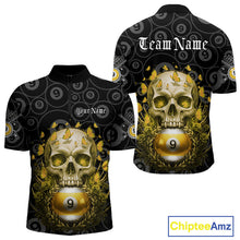 Load image into Gallery viewer, Butterfly Skull Billiard Polo &amp; Quarter-Zip Shirts For Men Custom 9 Ball Billiard Jerseys NYN2308