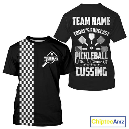 Custom Black-White Caro Pickleball Ball League Jerseys Men Pickleball Paddle Team Shirts NYN2145