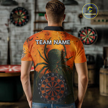 Load image into Gallery viewer, Custom Orange Spider Dartboard Halloween Dart Men Polo Shirt Grunge Dart Jerseys NYN1615