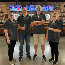 Load image into Gallery viewer, Personalized Black Dartboard Camouflage Darts Polo &amp; 1/4-Zip Shirts For Men Dart Team Jerseys NYN2816
