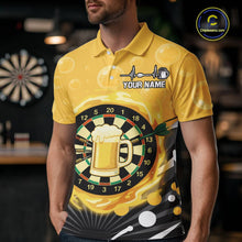 Load image into Gallery viewer, Personalized Play Darts And Cheer Beers Men Darts Polo Shirts Funny Dart League Jerseys NYN2184