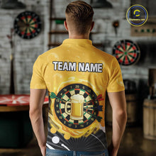 Load image into Gallery viewer, Personalized Play Darts And Cheer Beers Men Darts Polo Shirts Funny Dart League Jerseys NYN2184