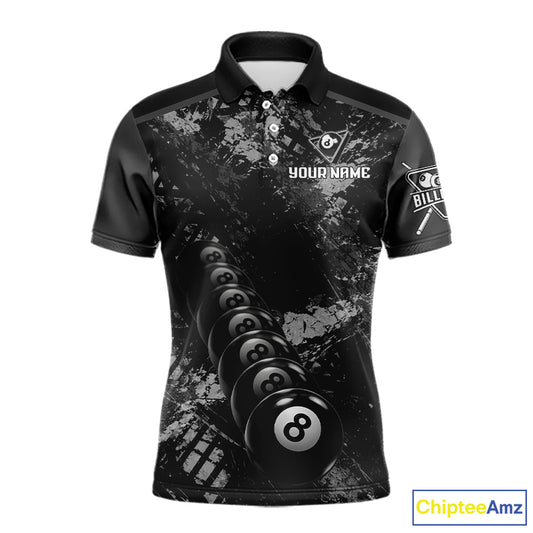Aim Shoot Swear Repeat Ball Pool Men Polo & 1/4-Zip Team Shirt Custom 8 Ball Billiards Apparel NYN2466