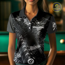 Load image into Gallery viewer, Aim Shoot Swear Repeat Ball Pool Women Polo &amp; 1/4-Zip Team Shirt Custom 8 Ball Billiards Apparel NYN2466