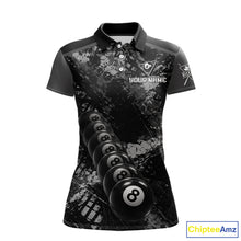 Load image into Gallery viewer, Aim Shoot Swear Repeat Holding 8 Ball Pool Women Billiard Team Shirt Custom Ball Billiards Apparel NYN2467